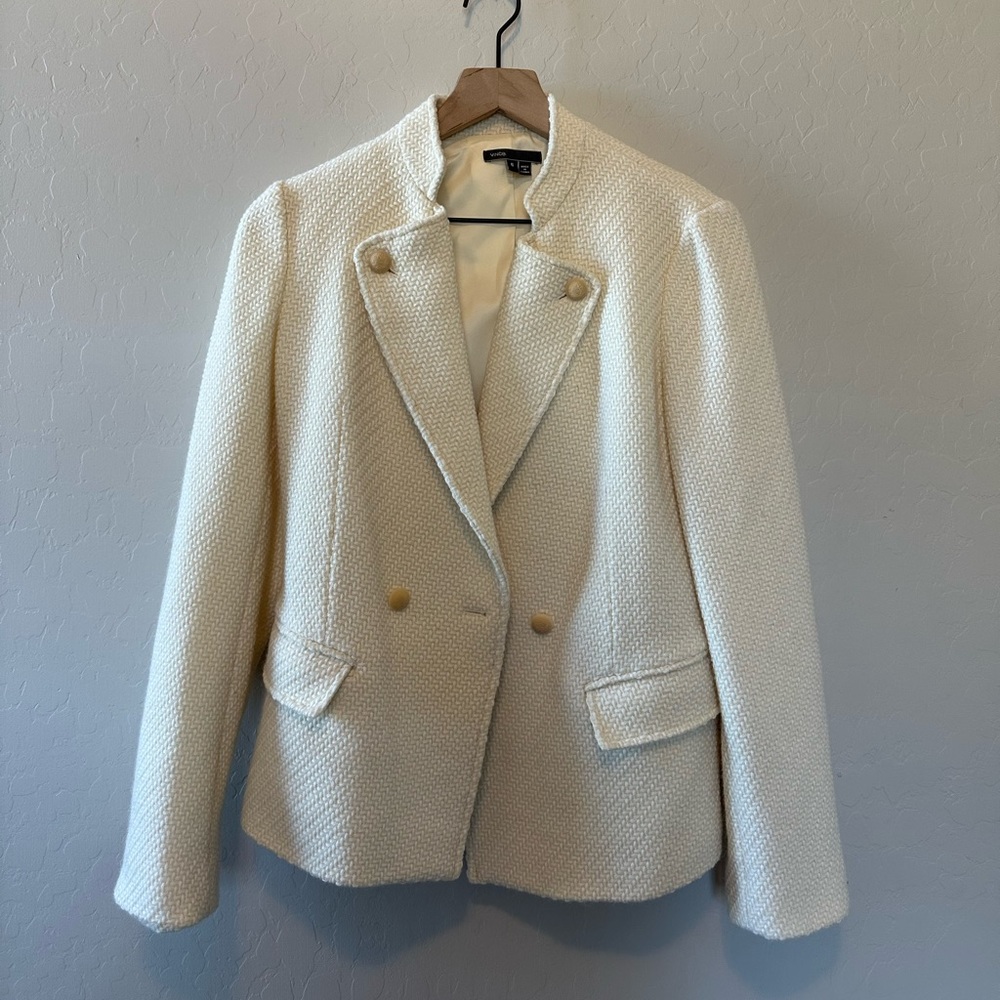 Vince Cream Blazer with Gold Buttons